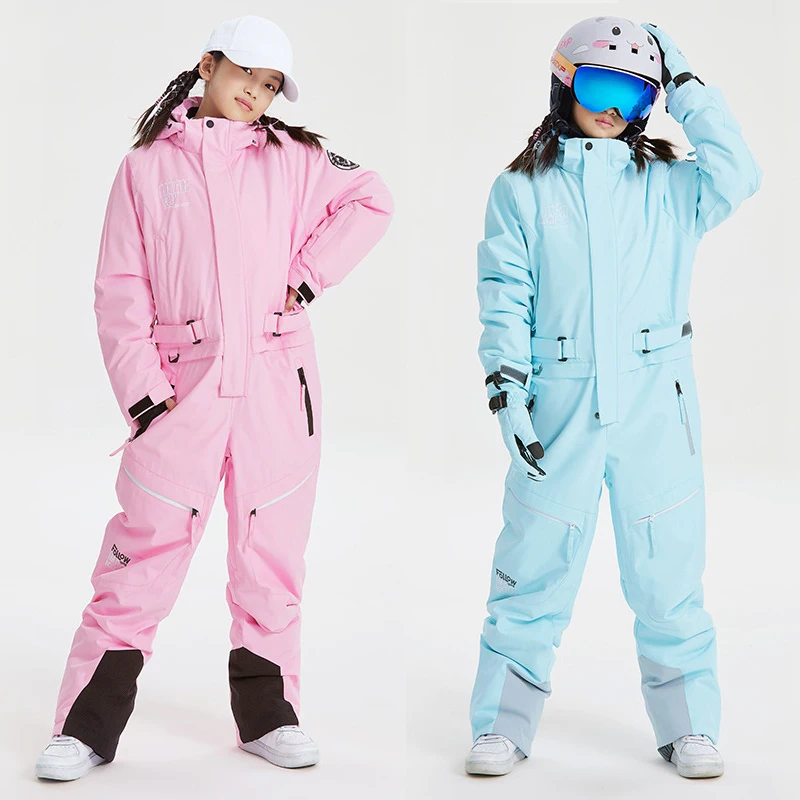 

Новинка, детский цельный лыжный костюм, куртка для сноуборда для девочек и мальчиков, теплая зимняя одежда, водонепроницаемые комбинезоны, ...