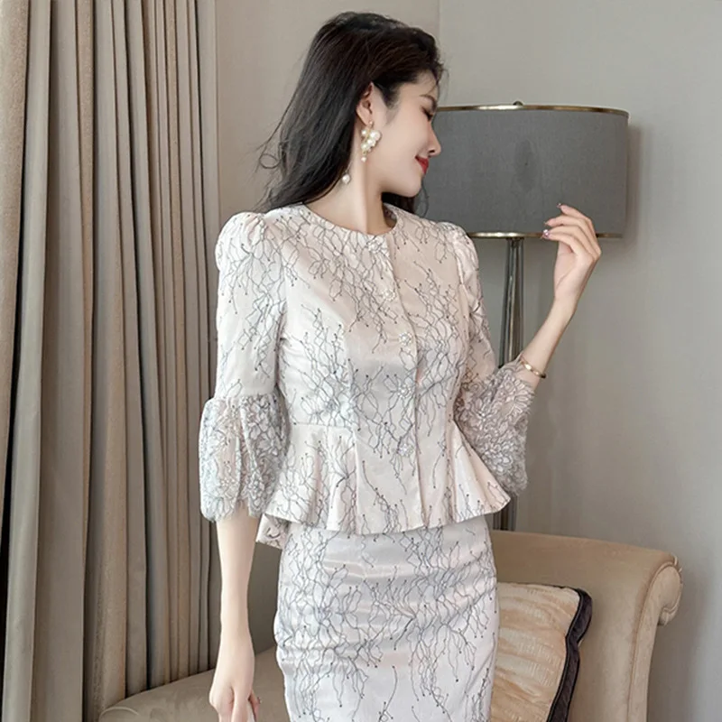 Кардиган женский с длинным рукавом модный элегантный однотонный приталенный