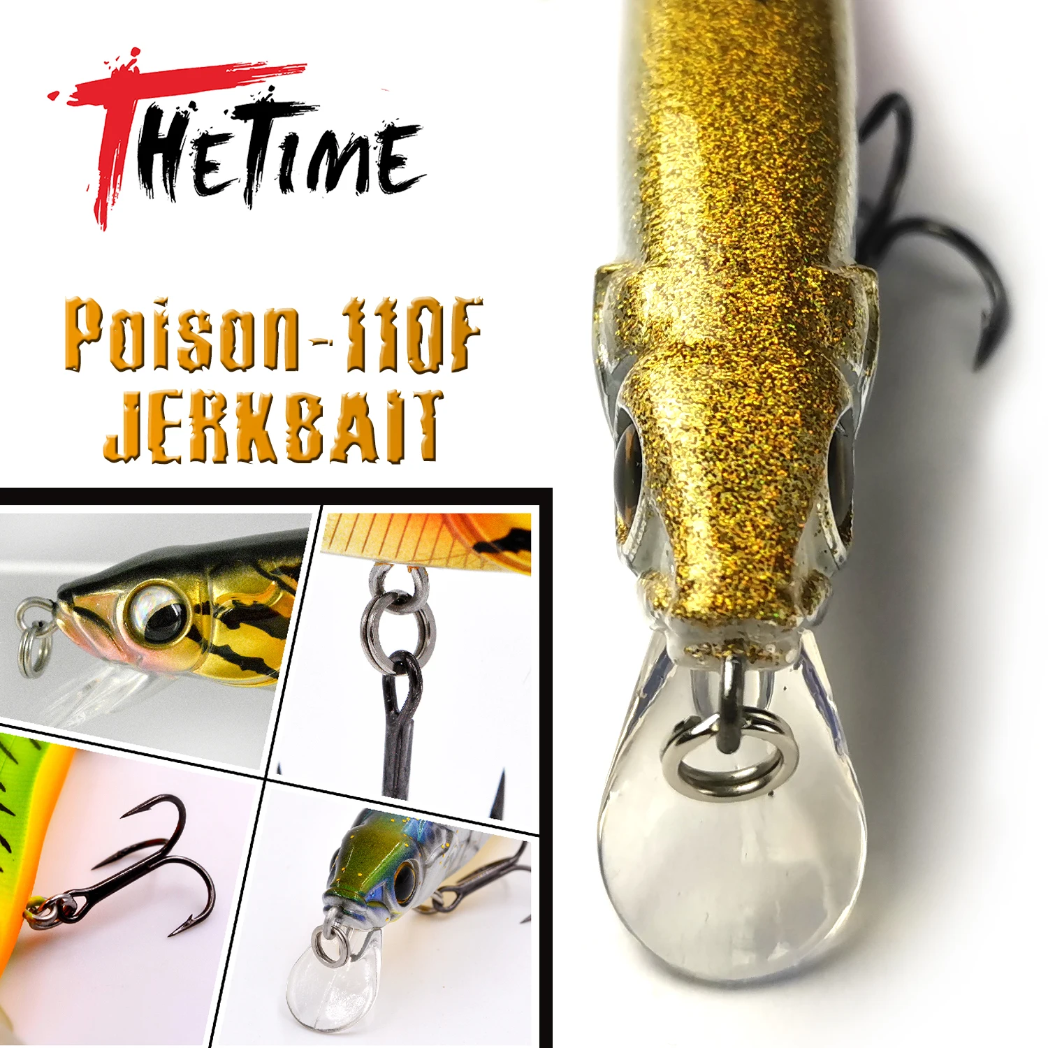 THETIME 110mm/14g Vision 110 SP Floating Fishing Lures Jerkbait Minnow Tungsten Weight System Wobbler Bait Bass Pike Fishing images - 6