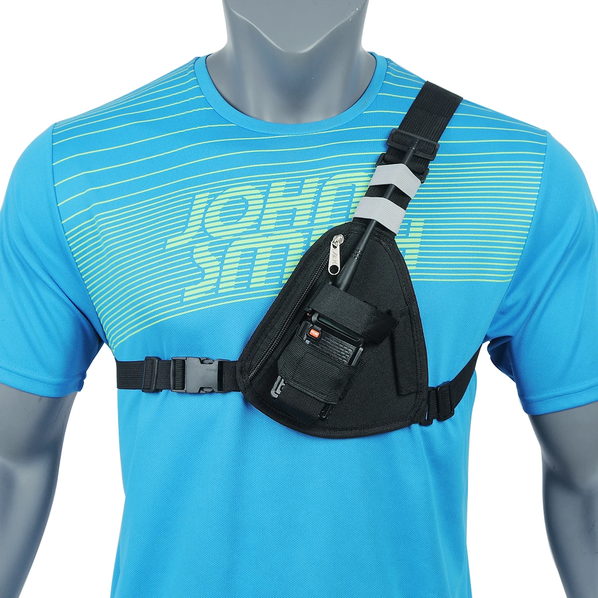 QVXN-Bolsa táctica portátil  walkie-talkie con sistema MOLLE,nailon de 1000D para interfono portátil, para caza o acampad