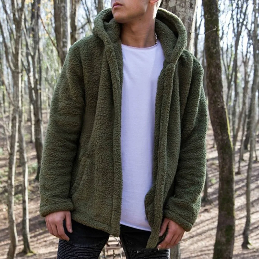 

Плюшевый теплый свитер M ~ 2XL, однотонные толстовки, осенне-зимнее повседневное пальто, толстовки с капюшоном, мужская куртка, новинка