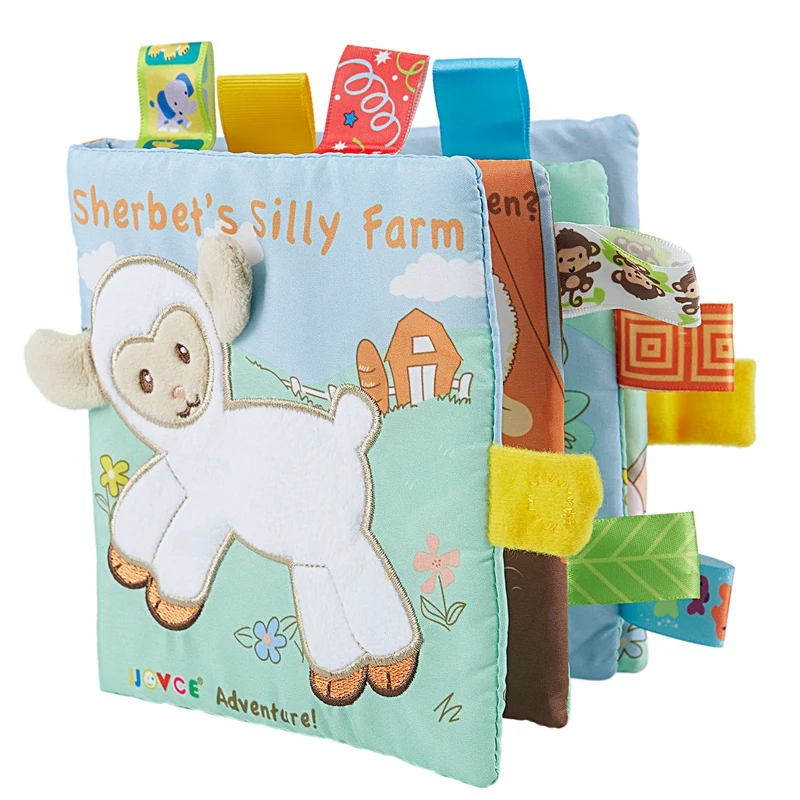 

Книжка из мягкой ткани с вышивкой животных для обучения и обучения малышей