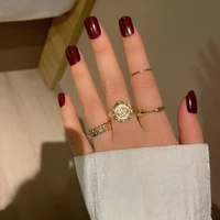4 piece simple ring set original design gold irregular geometric rings womens fashion twist finger jewelry womens jewelry punk