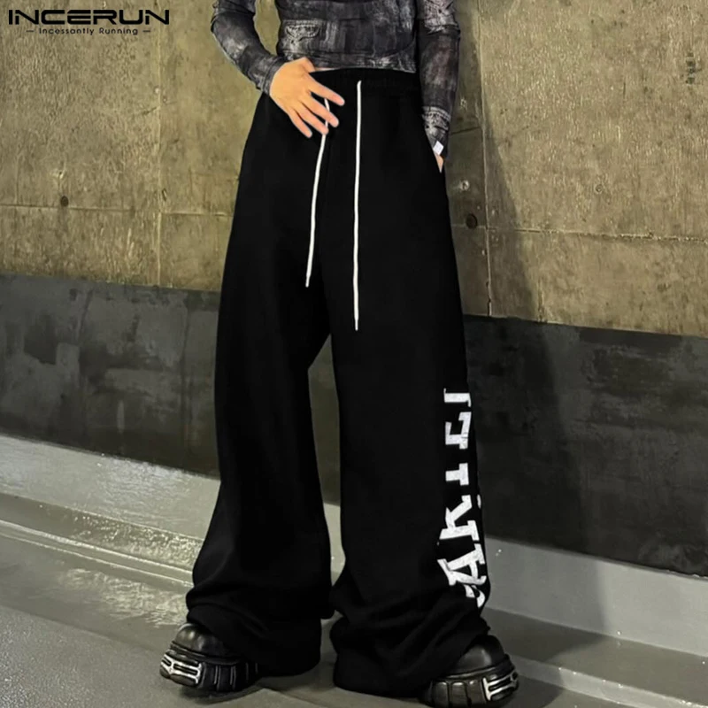 INCERUN Soprt Style Мужские брюки повседневные свободные длинные 2024 Корейская мода с