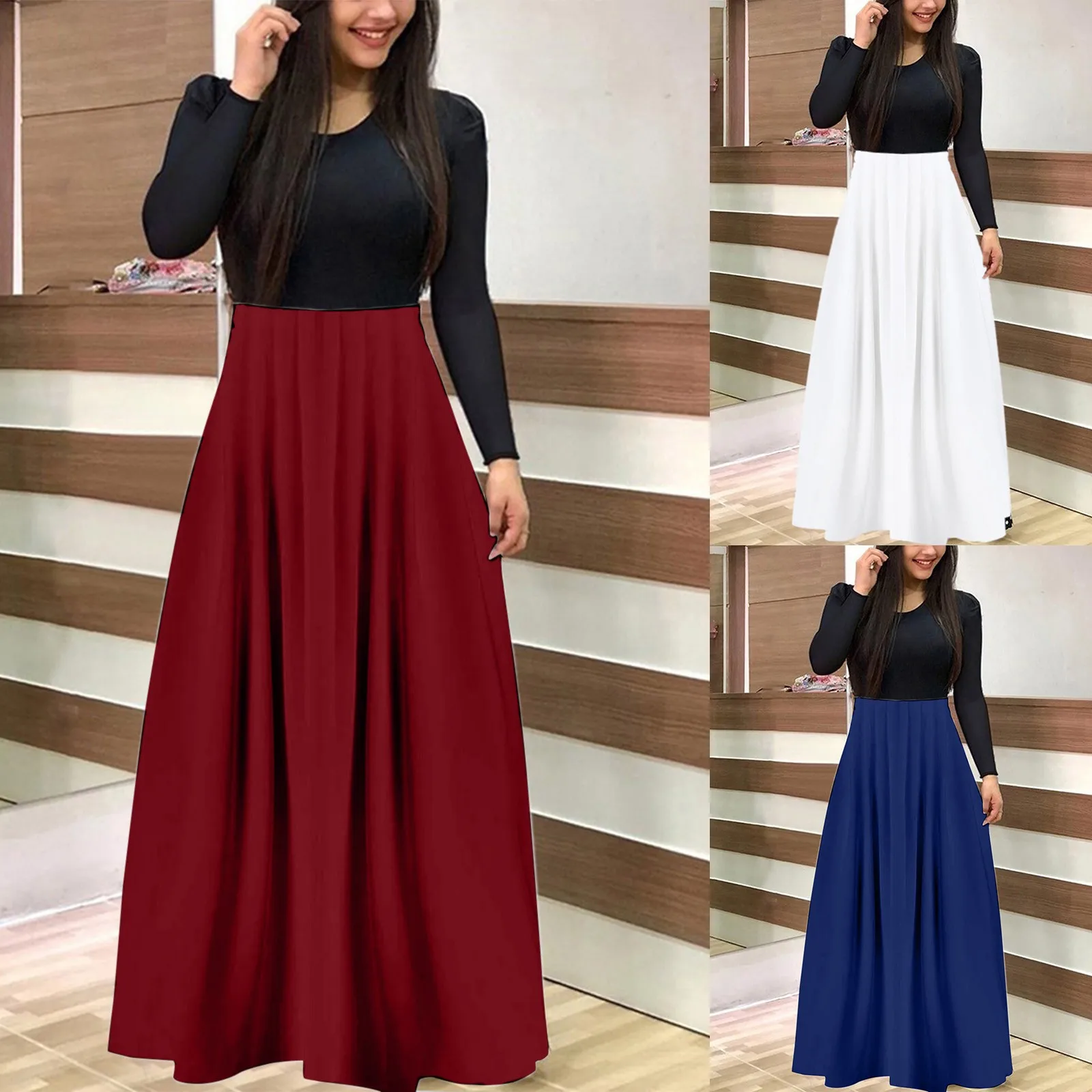 

Women Fashion Long Sleeve Skeleton Printed Cocktail Party Elegant Casual Fashion Evening Party Long Dress Swing Dress