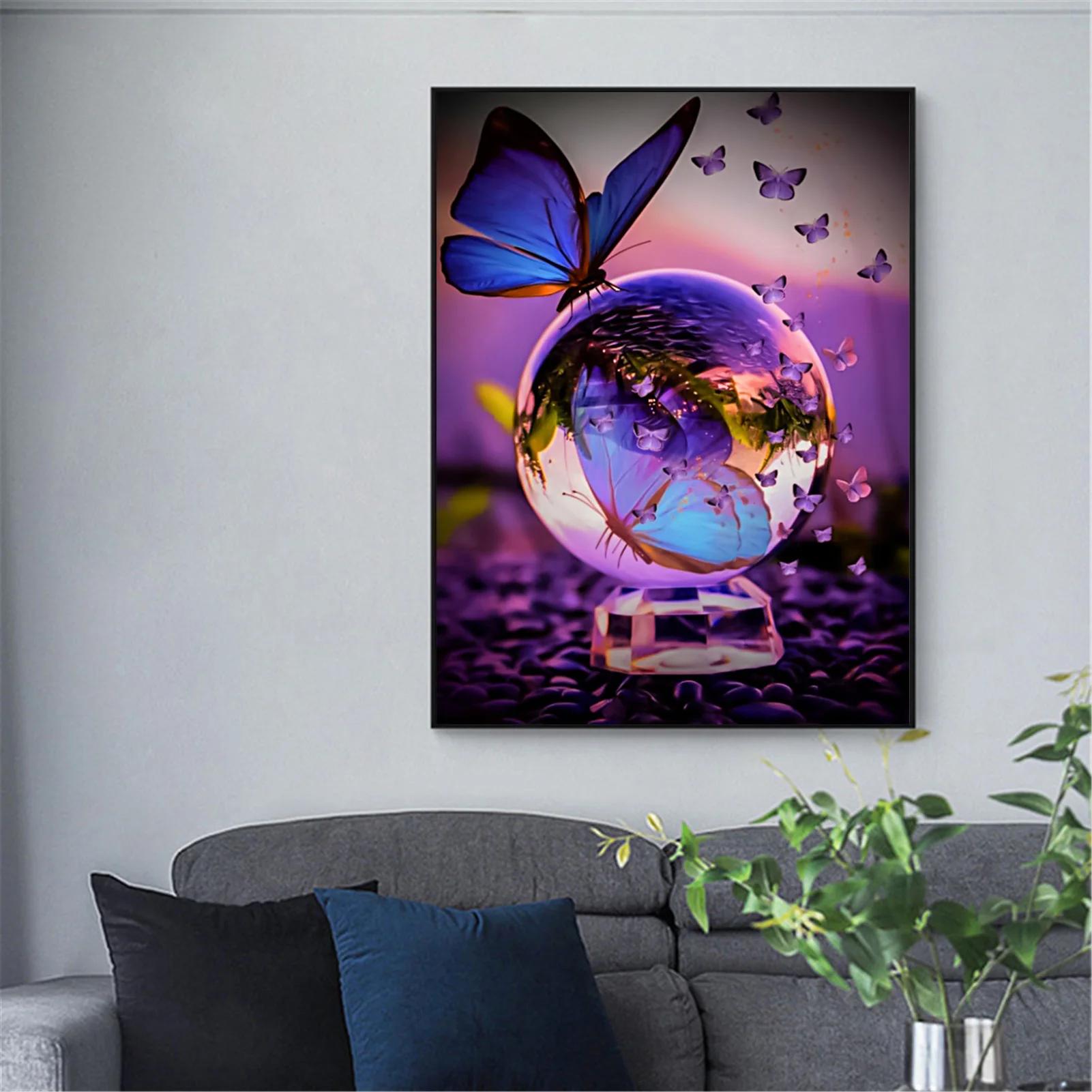 

Набор для алмазной вышивки крестом стразы, Набор для творчества с полными квадратными и круглыми стразами 5D, с изображением бабочек, мозаик...