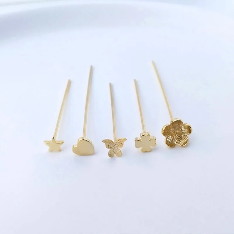 

Light Gold Color Retaining Diy T-shaped Needle Earring Studs Blank Post Base Pins Earring Plug Ear Back For DIY Jewelry Making