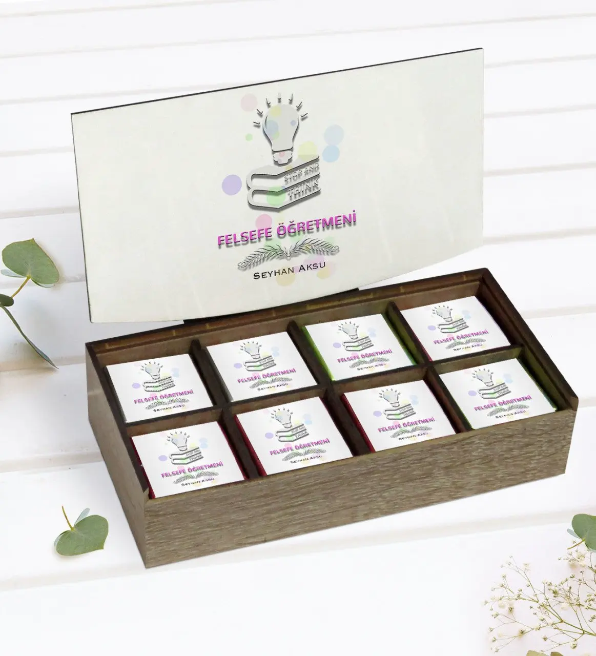 

Персонализированный учитель философии в дизайне в деревянной коробочке 24 'lü если вы хотите получить шоколад