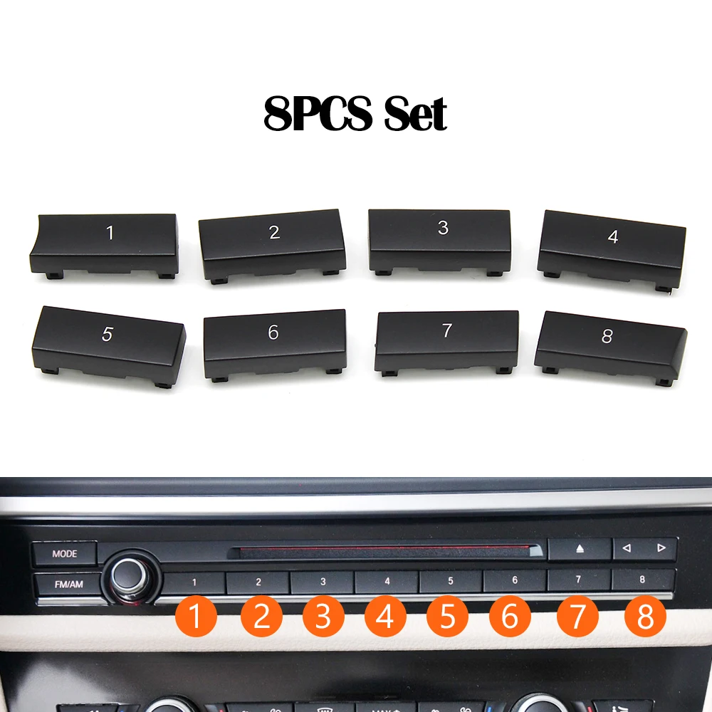 

8/12 шт., набор кнопок переключения центральной консоли CD, цифровой радиоплеер для BMW 5 5GT 6 7 серии F10 F11 F07 F06 F12 F13 F01 F02