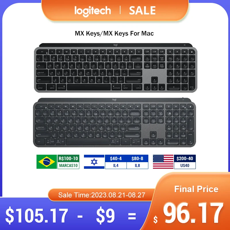 Logitech MX KEYS Wireless Bluetooth Keyboard with Logi Bolt USB Office Gaming Keyboard for Windows IOS Android
