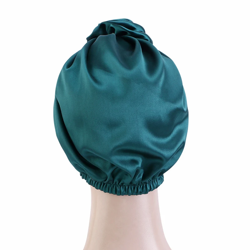 Flower Silk Satin Muslim Women Hijab Night Sleep Chemo Cap Turban Elastic Beanie Indian Hair Care Hat Femme Headwear Cover Wraps