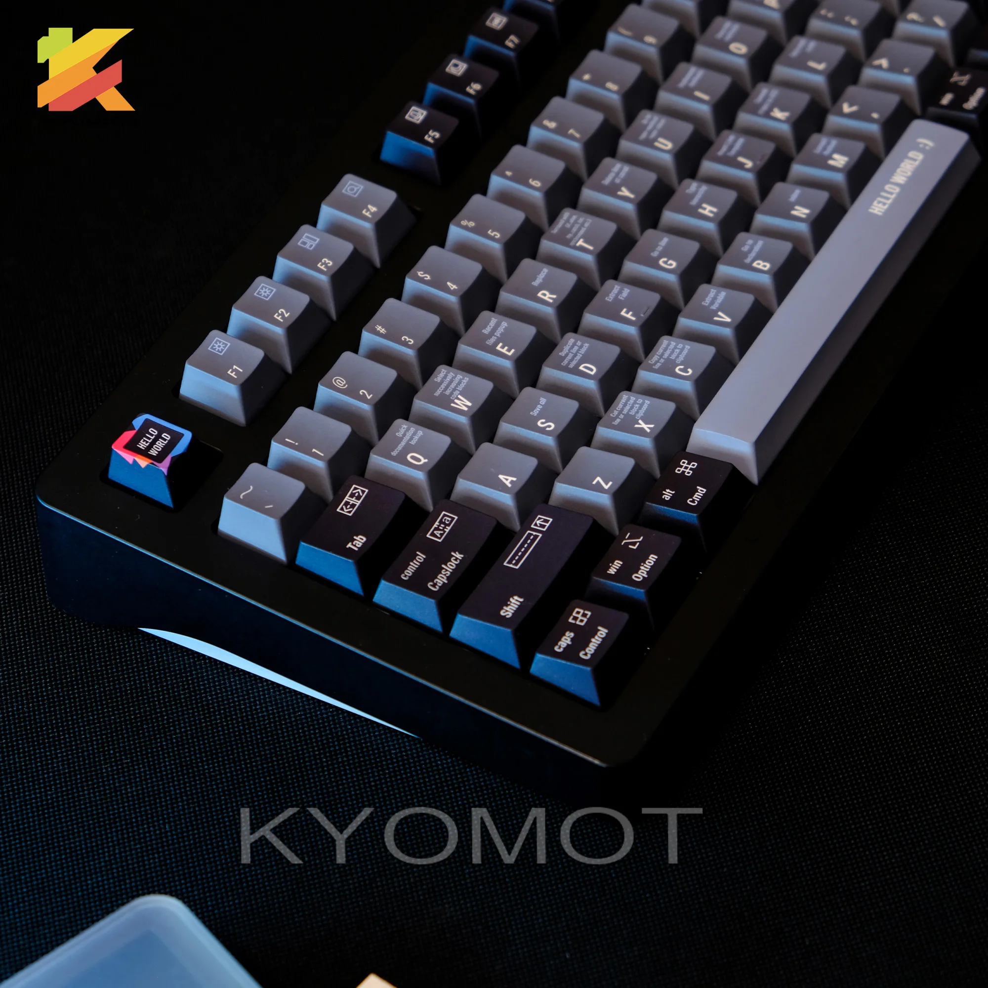 Фото KYOMOT 150-клавиш, черные колпачки для клавиш с темой программиста из ПБТ, колпачки для клавиш Cherry Profile Dye Sub Keycap для игровых MX Switch, колпачки для механической клавиатуры №4