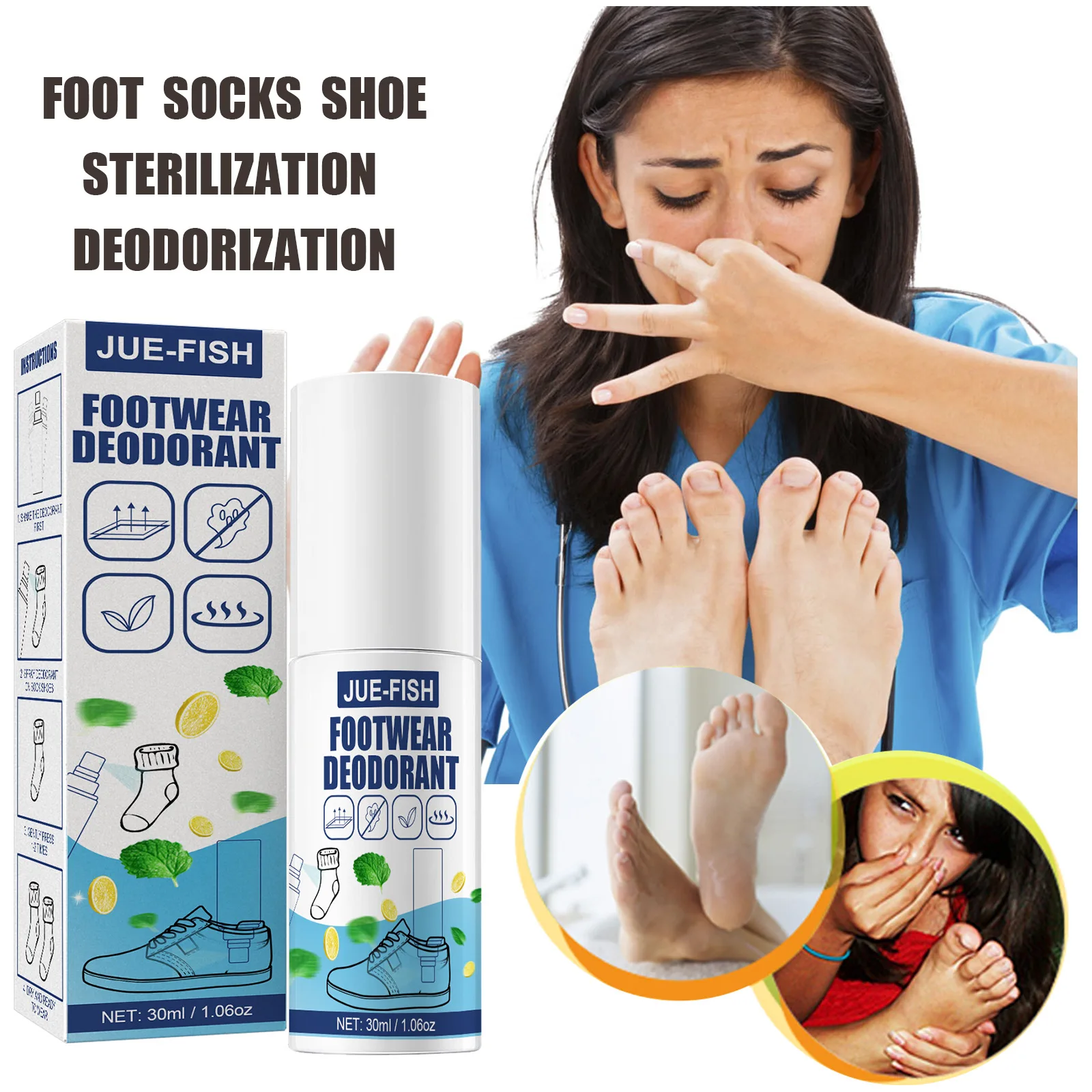 

Sdattor Shoe Sterilization Deodorant Spray Perfume Foot Odor Shoe Odor Nemesis Odor Removal Artifact Herbal Anti-fungal Foot Spr