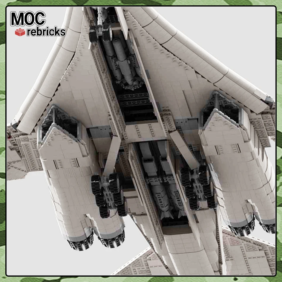 Военная серия WW2 MOC Bricks TU-160 Белый Лебедь Стратегический бомбардировщик