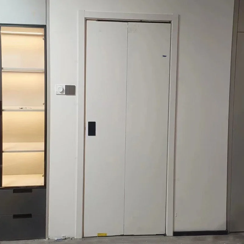 Настраиваемая складная дверь для кухни деревянная ванная комната плоская