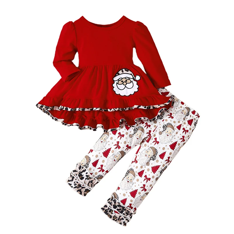 

Рождественская одежда для маленьких девочек от 18 месяцев до 6 лет, детские футболки трапециевидной формы с длинным рукавом и круглым вырезо...