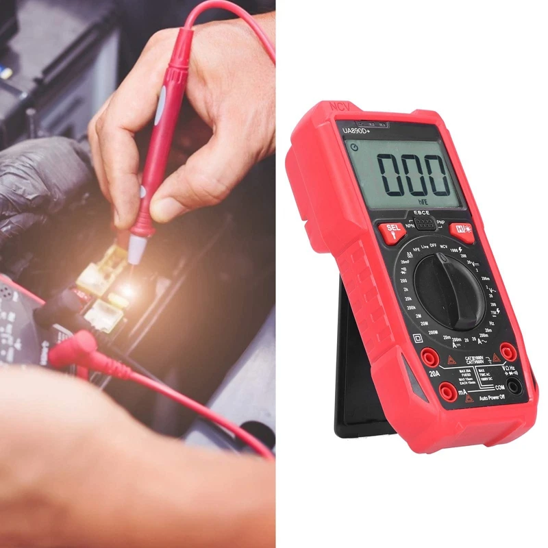 Акция! Портативный цифровой мультиметр UA890D + с 2 тестовыми проводами для проверки