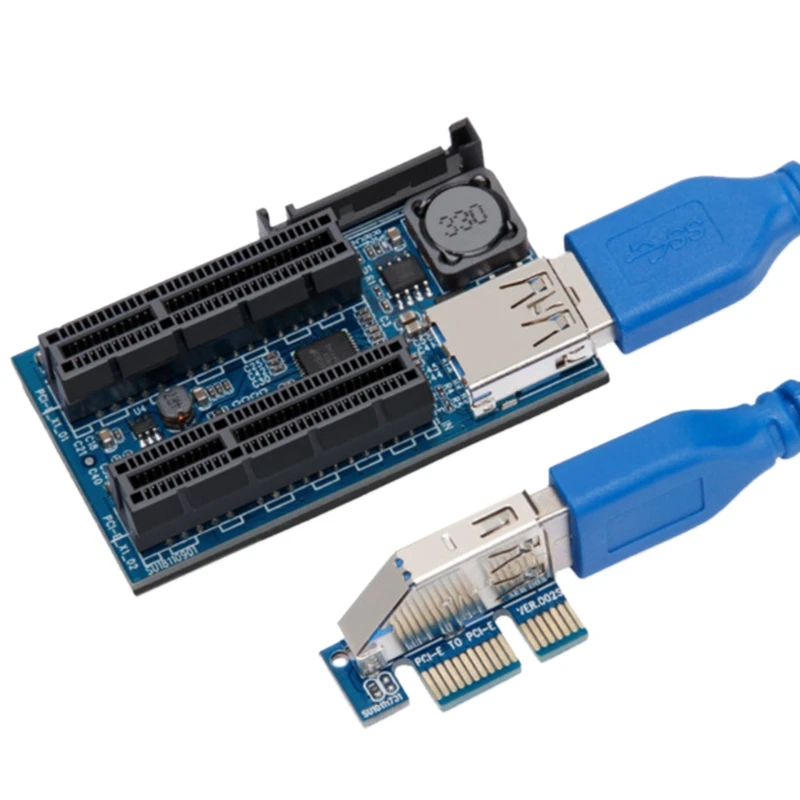 

PCI-E Extender PCI E 1X To 1X Riser USB 3.0 Cable SATA Power Working For Motherboard PCI E X1 Slot