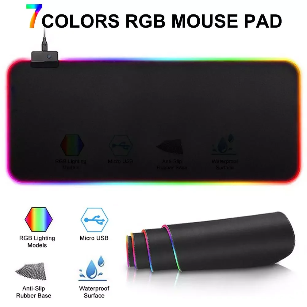 

2020 New Illuminated Gaming RGB Mouse Pad Illusion Glowing Symphony Mouse Mat For PC Computer Laptop E-Sports Gamer