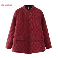 autumn winter women casual warm thicken cotton coats new 2020 vintage plaid loose long sleeve short jackets parkas plus size 5xl