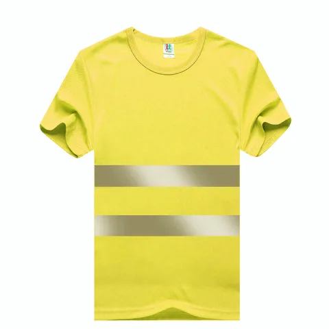 Флуоресцентные рубашки с высокой видимостью, светоотражающая Защитная футболка с длинным рукавом, шорты Hi Vis, быстросохнущая рабочая одежда для строительства