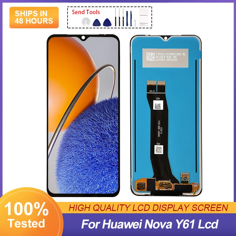 

6.52 Inc Display For Huawei Nova Y61 Lcd Touch Panel Screen Digitizer EVE-LX9 LX9N LX3 Assembly With Frame Free Shipping 1Pcs