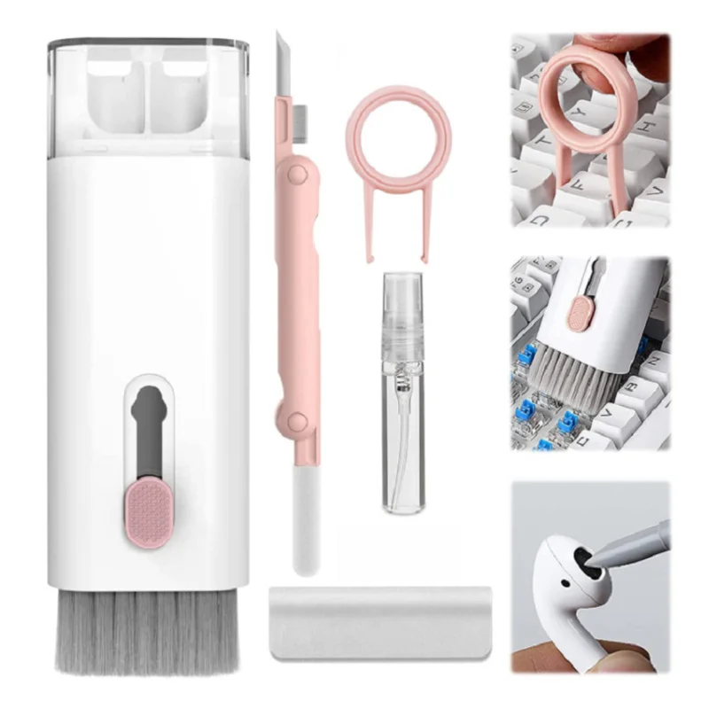 

7-in-1 Clean Brush Computer Keyboard Brush Kit Earphone Cleaning Pen For Headset iPad Phone Cleaning Tools Keycap Puller