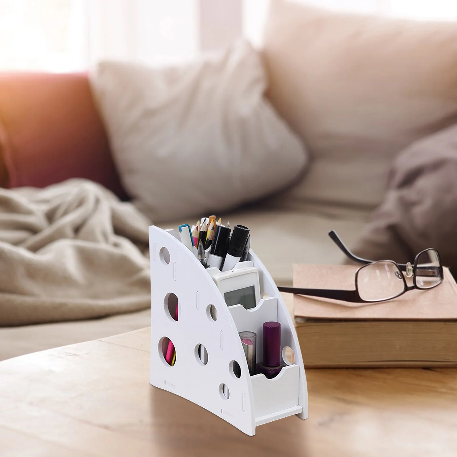 

1 pc Remote Organizer Remote Wall Mount Organizer Storage Box Stationery Holder for Desk Brush Holder