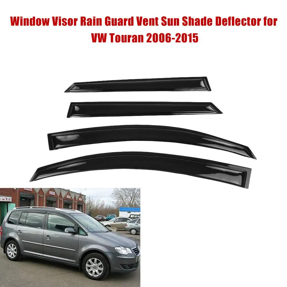 

4PCS Car Window Deflector Visor Shade Sun Rain Guard Car Exterior Protection Trim for Volkswagen Touran 2006-2015