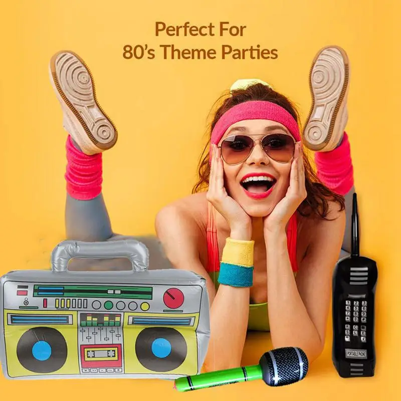 

Надувная магнитола Boombox, надувная искусственная задняя подставка для 80-х 90-х тематических дней рождения, искусственная декорация