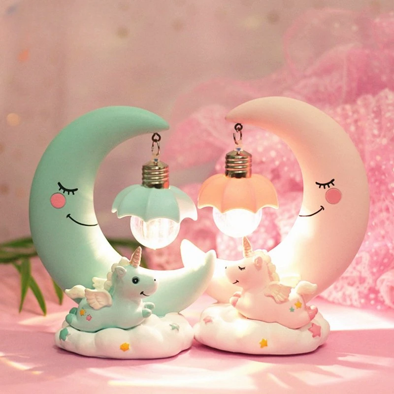 

LED Night Light Unicorn Moon Cartoon Night Lamp Luminaria Romantic Bedroom Decor Night Lamp Baby Kids Birthday Xmas Gift