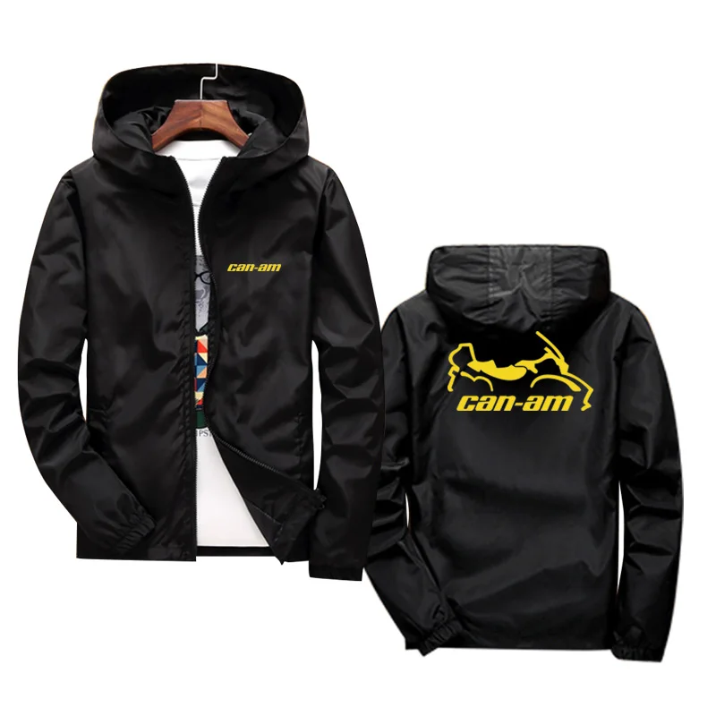 

Spring Car Logo BRP can-am Men Motorcycle Jacket Casual Windbreaker Sports Zipper Thin Jacket Sunscreen Hoodie Pilot coat