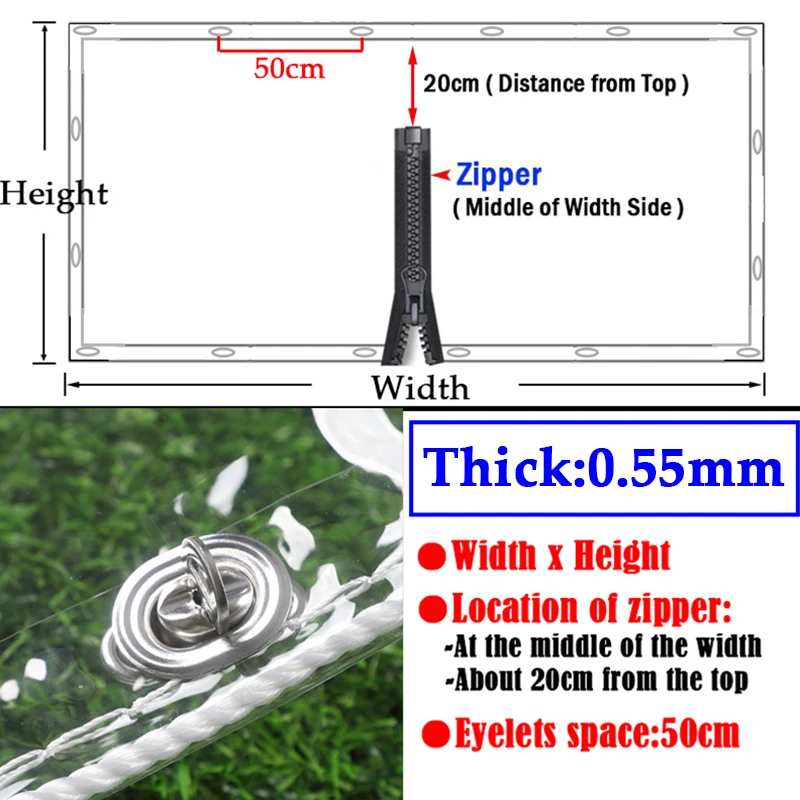 

Прозрачный ПВХ брезент с молнией Garden Pergola