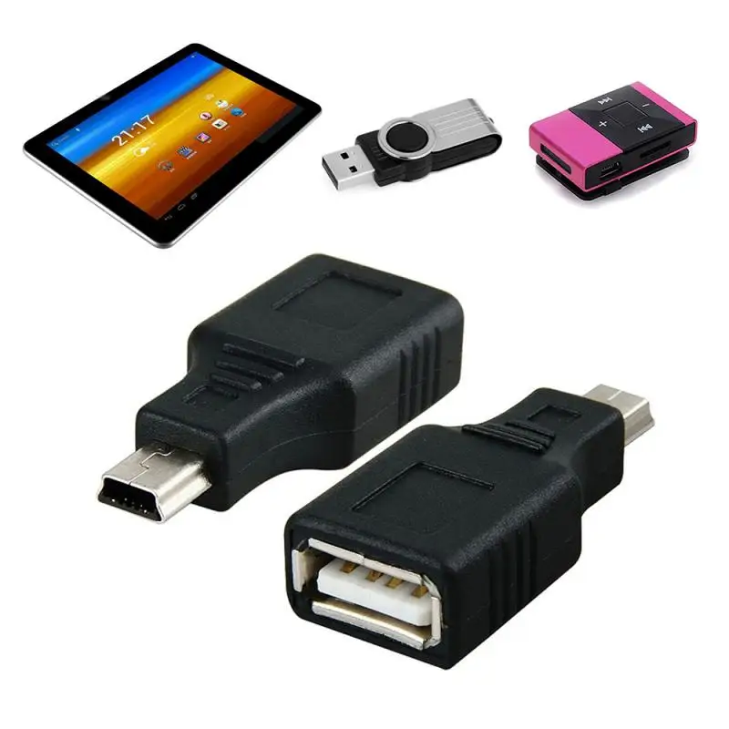 Переходник Mini USB (штекер)/USB (гнездо) поддержка OTG для передачи и синхронизации