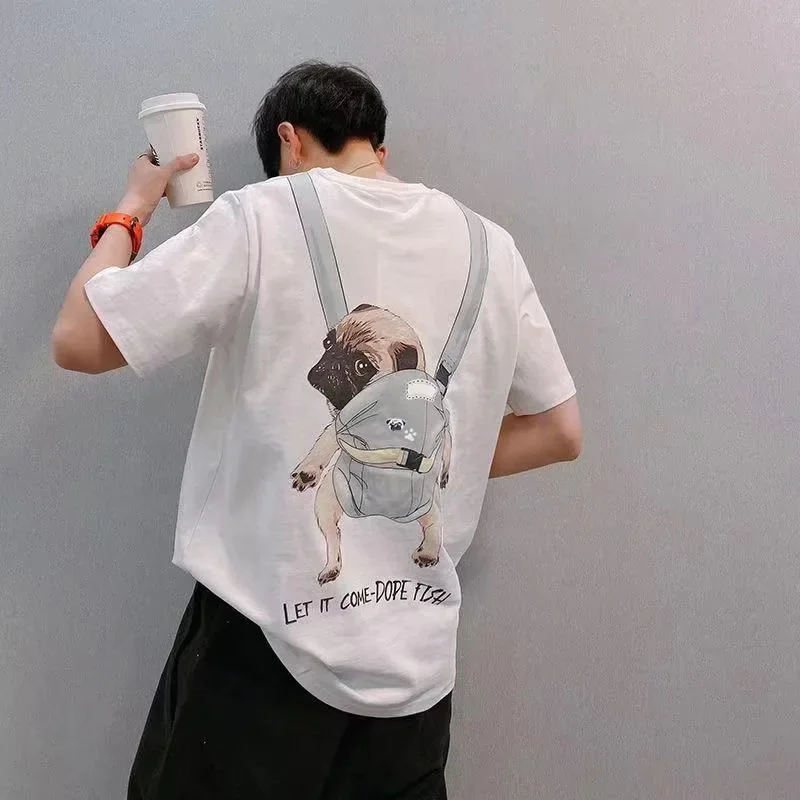 Новая летняя свободная футболка с рукавом до локтя для домашних животных модный