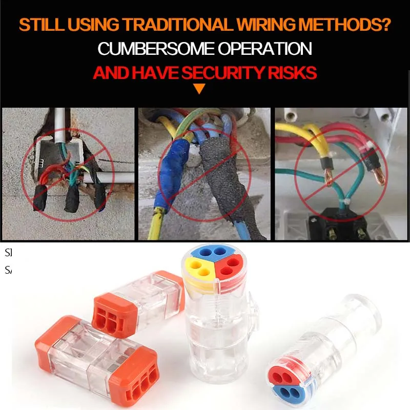 

New Removable Universal Terminal Blocks Quick Splice Lock Wire Connectors Connection Terminal For Easy Safe Splicing Into Wire