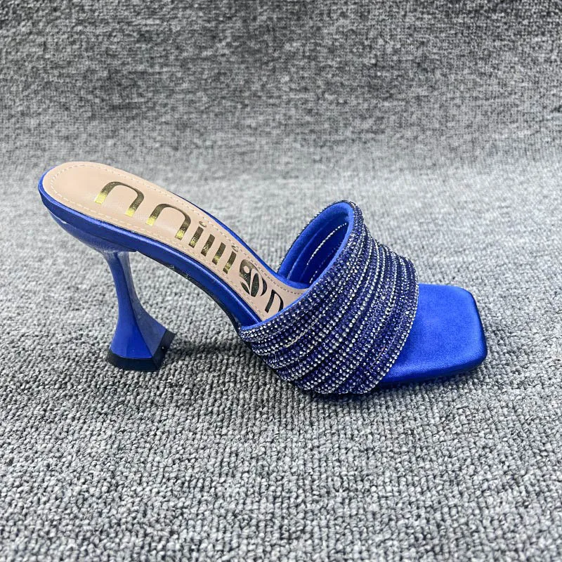Summer Women Slippers 2023 New Crystal High Heeled Ladies Sandals Female Pointed Toe High Heels Slipper Sexy Party Ladies Pumps