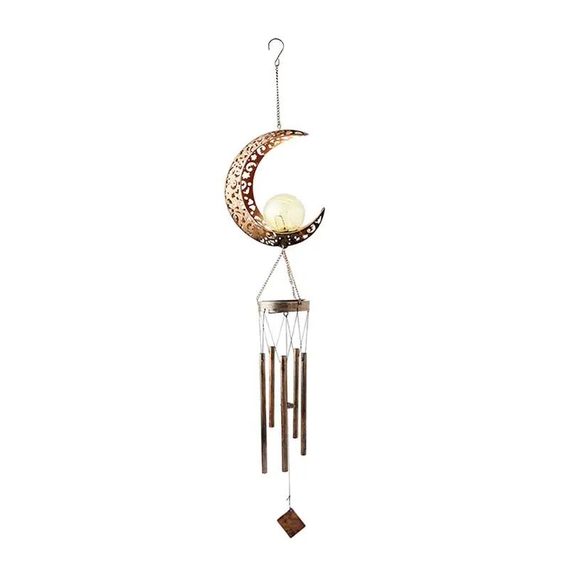 

Колокольчики ветра Moon на солнечной батарее, подвесные украшения со стеклянными шариками, комнатное и уличное украшение для сада, патио, окна