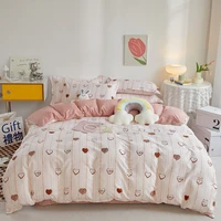 evich polyester bedding set warm coffee color quilt cover single and double multi size current season high quality home textile