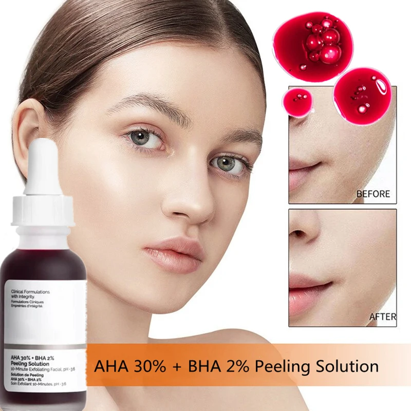 

The AHA 30% + BHA 2% Peeling Solution Original 30ml Acne Removing Serum Repair Hyaluronic Acid Face Skin Care