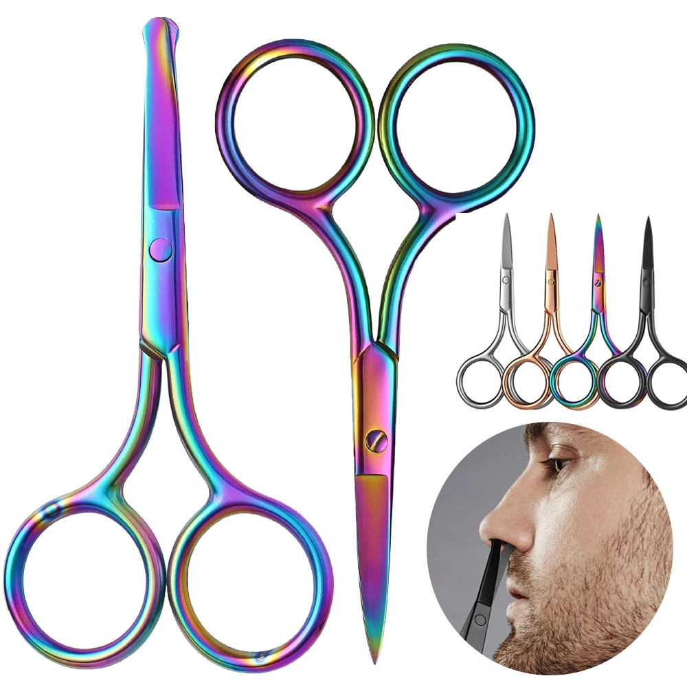 

1PC Scissors Stainless Steel Facial Hair Grooming Scissors Multi-purpose Curved Craft Scissor for Nail,Eyebrow,Eyelash,Hair,Nose