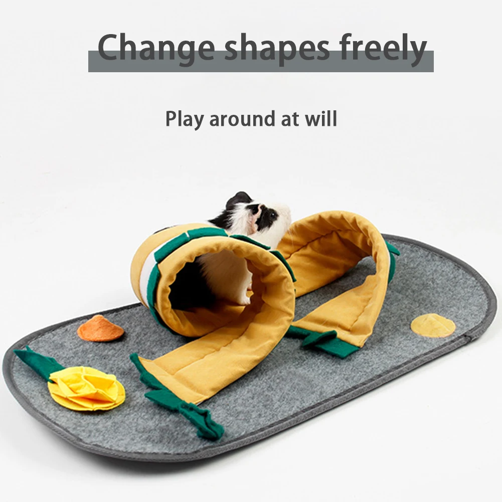 

Pet Tunnel Nest House Hamster Guinea Pig Small Animal Slow Food Sniffing Mat Playing Toy Blanket Pets Cage Sleeping Bed Cushion