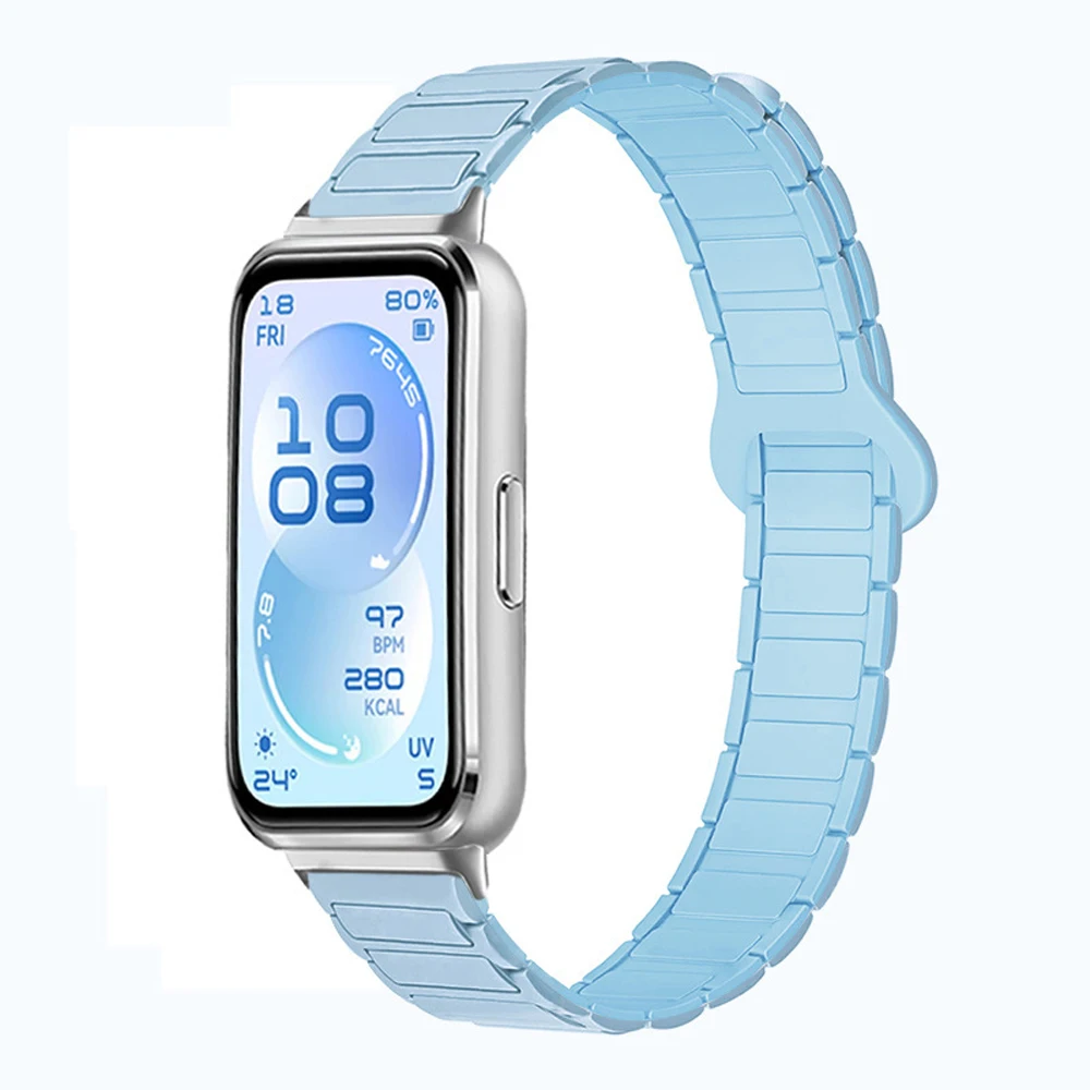 Фото Магнитный ремешок для Huawei Band 11 Pro, силиконовый браслет для Huawei Band 11/10/9/8, ремешок для часов Huawei Band 11 Pro №2