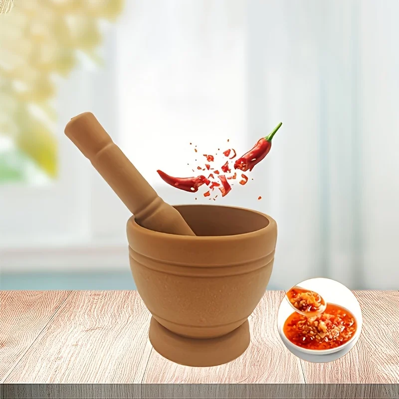 Кухонный чесночный раствор крутящаяся чаша Чили набор ступки и пестика для
