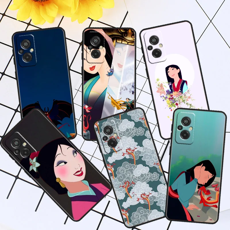 

Anime Cartoon Mulan Phone Case For Xiaomi Redmi A1 12C 11A 11 10C 10 9T 9AT 9A 10A 9C 9 8A 8A 7A 7 Plus Black Cover