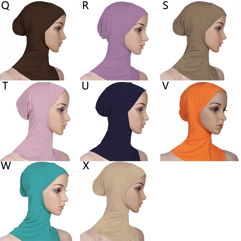 Women Muslim Underscarf Head Cover Muslim Multicolor Inner Caps Islamic Underscarf Ninja Hijab Scarf Hat Cap Bone Bonnet Gifts