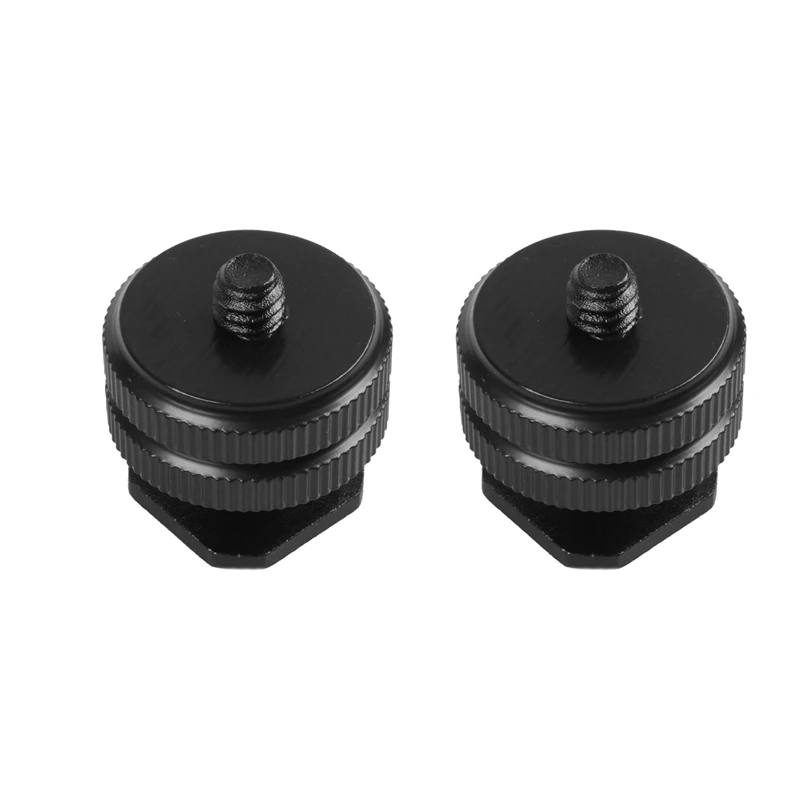 

2X Durable Pro 1/4 Mount Adapter F Threaded Tripod Sled Flash Hot Shoe Black