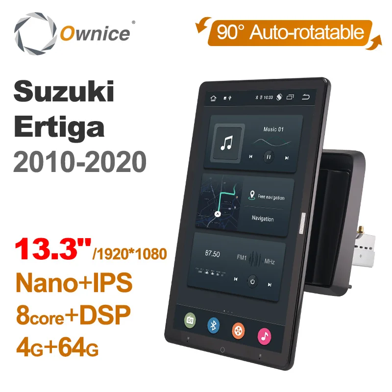 

1920*1080 Ownice Android 10.0 for Suzuki ERTIGA 2010 - 2020 Car Radio Auto Multimedia Video Audio head Unit 13.3" IPS Rotatable