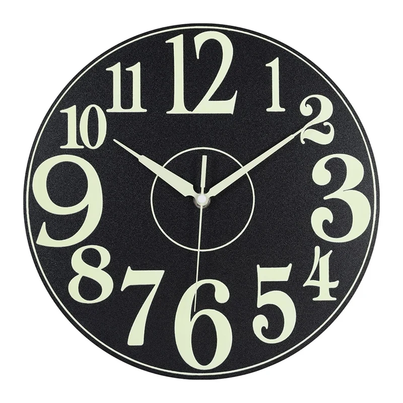 

Hot Sale Glow In The Dark Clock,12 Inch Silent Non-Ticking Battery Operated Clock, Energy-Absorbing Luminous Numerals And Hands