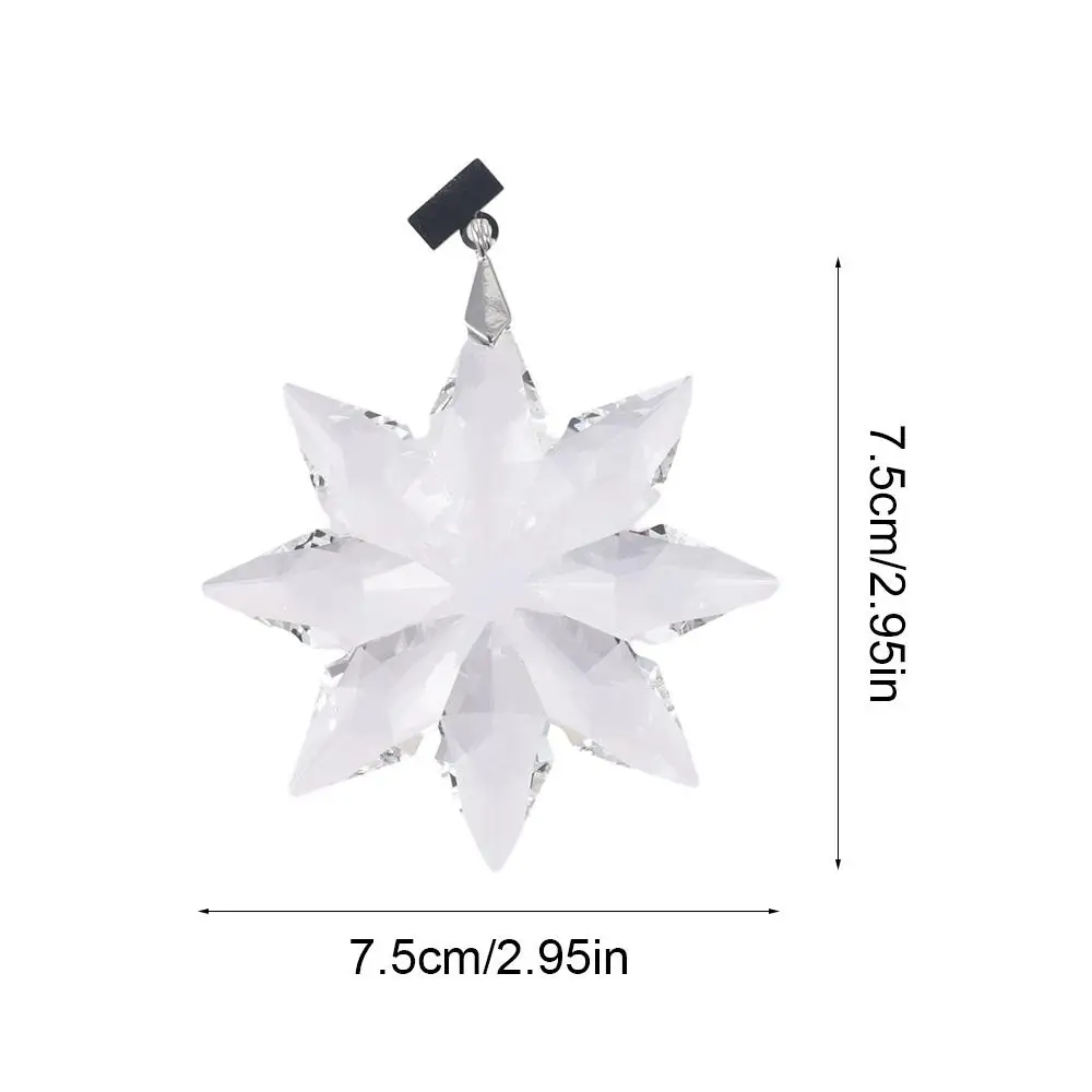 Clear 2024 Snowflake Crystal Car Hanging Shape 2.95in Shiny Star Pendant
